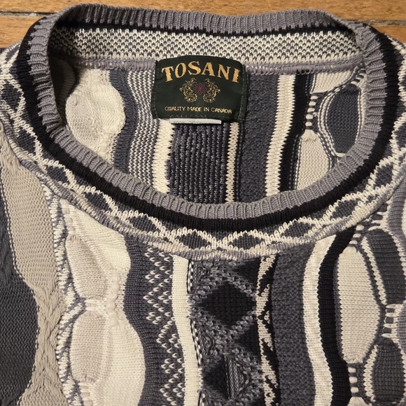 VTG 90s Tosani Oversizes 3D Knit Sweater XXL - Picture 7 of 8